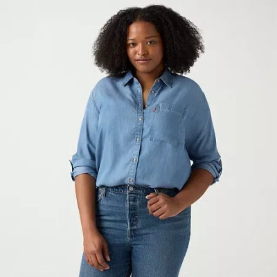 Levi 's Womens Plus Darlene Utility Shirt In Blue