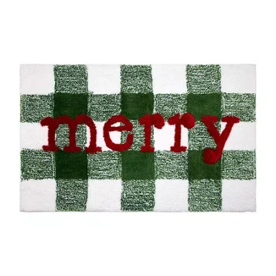 Avanti Merry Plaid Bath Rug In Green