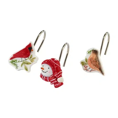 Avanti Holiday Cheer Shower Curtain Hooks In Multi