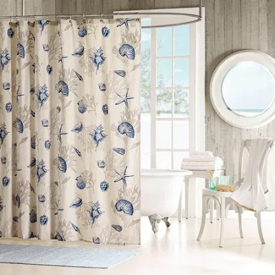 Madison Park Nantucket Seashell Shower Curtain In Blue