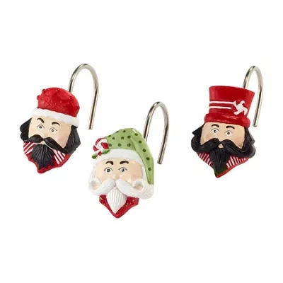 Avanti Peppermint Nutcracker Shower Curtain Hooks In Red