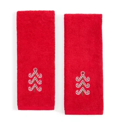Avanti Peppermint 2-pc. Embellished Hand Towel In Red