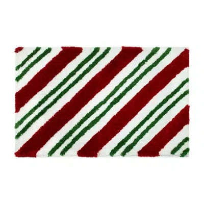 Avanti Candy Cane Bath Rug In Red