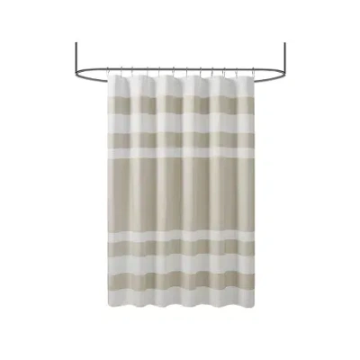 Madison Park Spa Waffle With 3m Treatment Shower Curtain In Brown