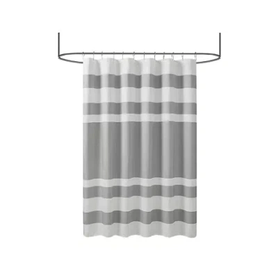 Madison Park Spa Waffle With 3m Treatment Shower Curtain In Gray