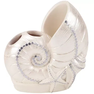 Avanti Sequin Shell Toothbrush Holder In White
