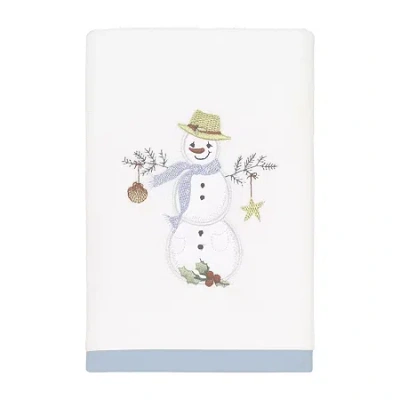 Avanti Coastal Snowman Hand Towel In White