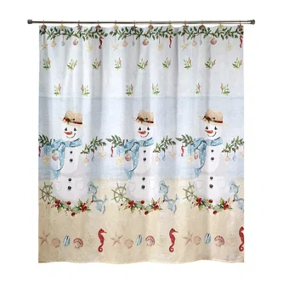 Avanti Coastal Snowman Shower Curtain In Multi