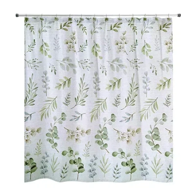 Avanti Ombre Leaves Shower Curtain In Green