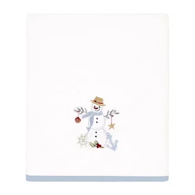 Avanti Coastal Snowman Holiday Bath Towel In White