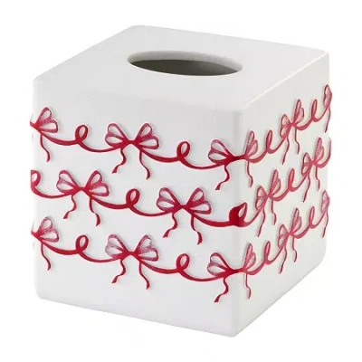 Avanti Christmas Bows Tissue Box Cover In Red