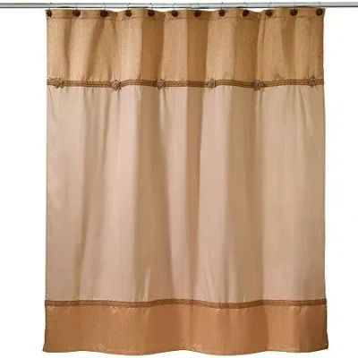 Avanti Braided Medallion Shower Curtain In Yellow