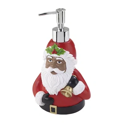 Avanti African American Santa Soap Dispenser In Red