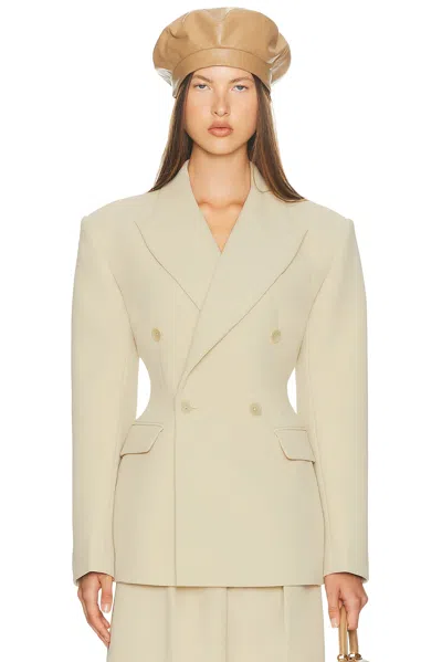 Helsa The Double Breasted S Curve Jacket In Sand