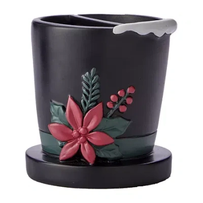 Saturday Knight Rustic Plaid Snowman Toothbrush Holder In Black