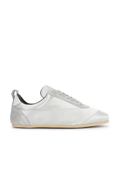 Jil Sander Suede Sneaker In Silver