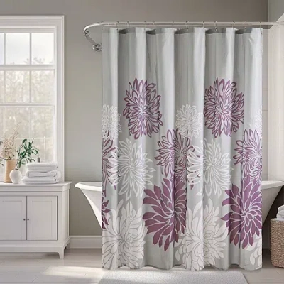 Madison Park Essentials Caldwell Shower Curtain In Purple