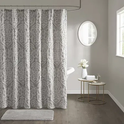 Madison Park Dillon Shower Curtain In Gray