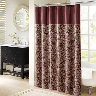 Madison Park Whitman Shower Curtain In Red