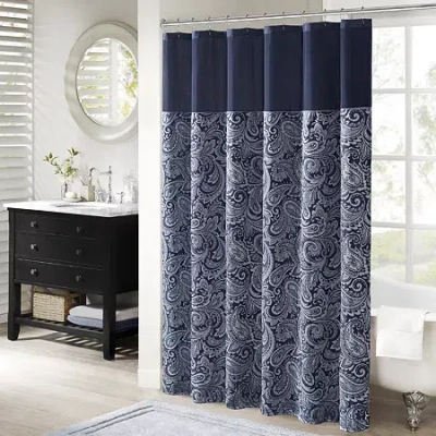 Madison Park Whitman Shower Curtain In Blue