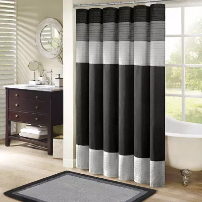 Madison Park Eastridge Shower Curtain In Black