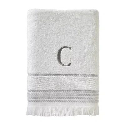 Saturday Knight Casual Monogram Bath Towel In White