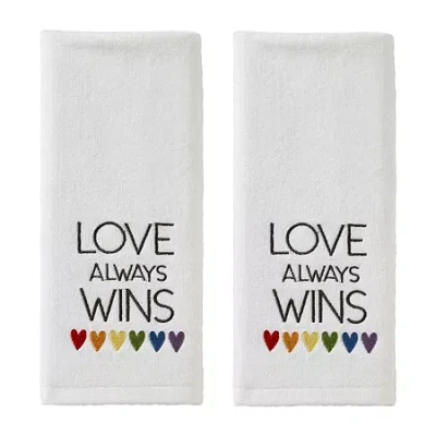 Saturday Knight Love Always Wins 2-pc. Hand Towel In White
