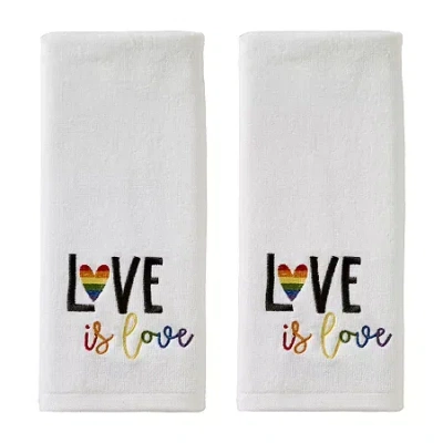 Saturday Knight Love Is Love 2-pc. Hand Towel In White