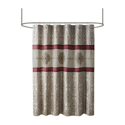 Madison Park Blaine Shower Curtain In Red