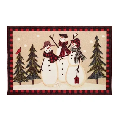 Avanti Snowman Gathering Bath Rug In Sand