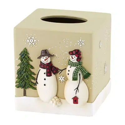 Avanti Snowman Gathering Tissue Box Cover In Sand