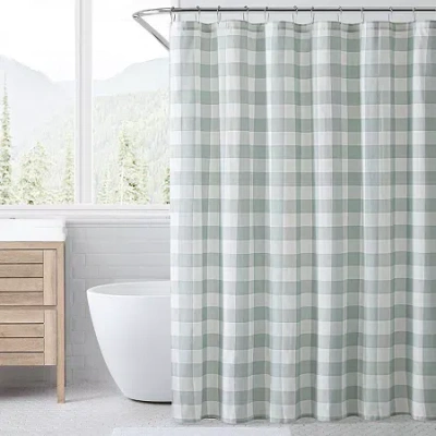 Eddie Bauer Cabin Plaid Shower Curtain In Green
