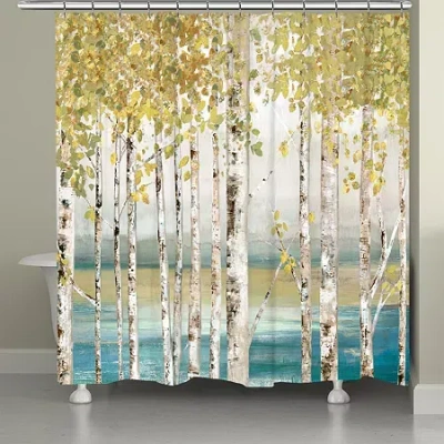 Laural Home Birches Of Autumn Shower Curtain In Yellow