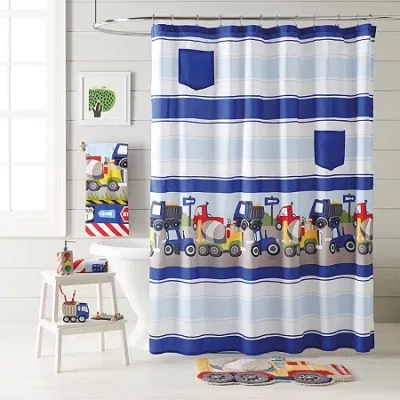 Chf Trains And Trucks Shower Curtain In Yellow