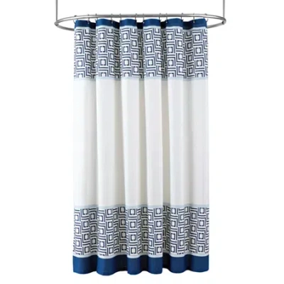 Liz Claiborne Logo Shower Curtain In Blue