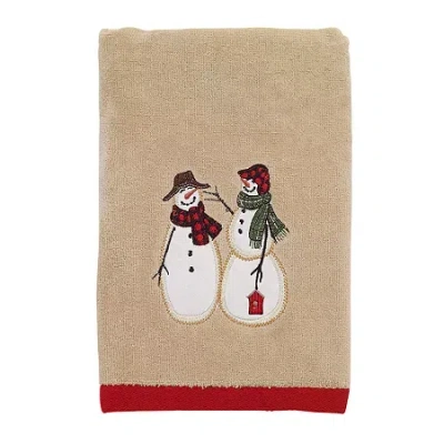 Avanti Snowman Gathering Embellished Hand Towel In Sand