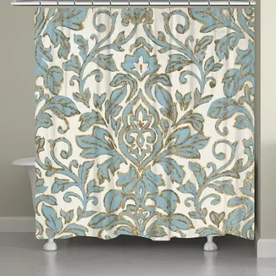 Laural Home Antique Damask Shower Curtain In Blue
