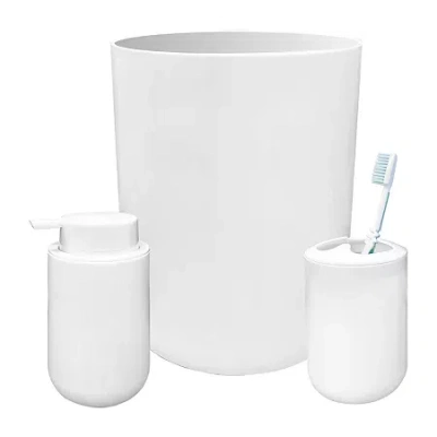 Homewear Back To College 3-pc. Bath Accessory Sets In White