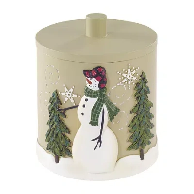 Avanti Snowmen Gathering Bathroom Canister In Sand