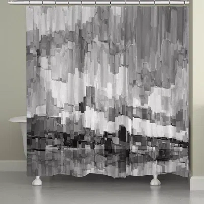Laural Home Grey Glacier Shower Curtain In Black