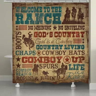 Laural Home Welcome To The Ranch Shower Curtain In Brown