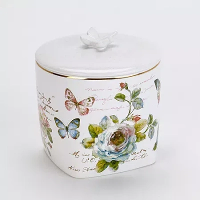 Avanti Butterfly Garden Bathroom Canister In White