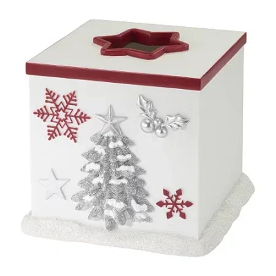Avanti Sparkle Tissue Box Cover In White