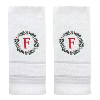 Skl Home Wreath Monogram Letter A 2-pc. Hand Towel In White