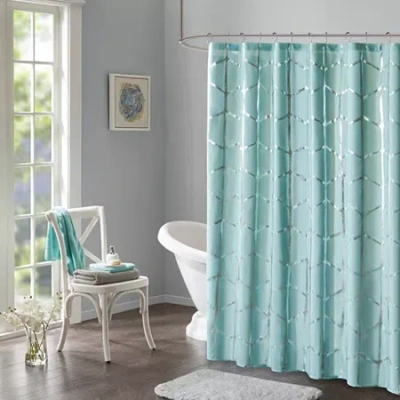 Intelligent Design Khloe Shower Curtain In Blue