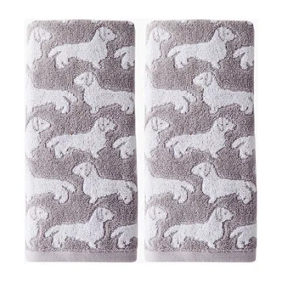 Saturday Knight Dog 2-pc. Hand Towel In Gray