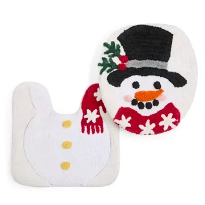 Avanti Snowman 2-pc. Holiday Bath Rug In White