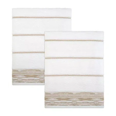 Nicole Miller Sydney 2-pc. Geo Linear Bath Towel In White