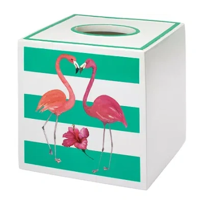 Avanti Flamingo Paradise Tissue Box Cover In Pink