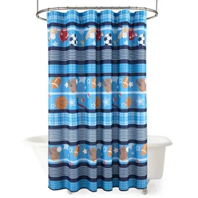Ink+ivy Kids All Star Sports Shower Curtain In Blue
